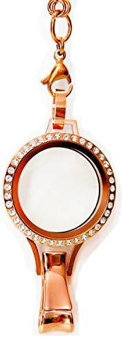 Floating Locket Lanyard with Badge Holder Included Chain and Choice of 6 Charms and 1 Plate