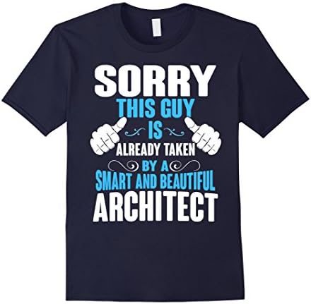 Men's This Guy is Taken by an Architect Tshirt, Husband, Boyfriend XL Navy