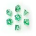 Bescon Nebula Polyhedral 7-Die Set Crystal Nebulous Green Dice Set