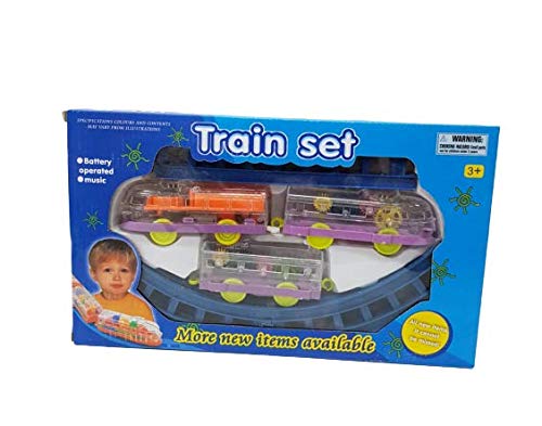 Vinus Group Express Train Set with Fun, Interactive, Ready to Play Holiday Model Battery Operated & Music, 3 Pieces Train Set_{Color May Very}