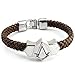 Generic Assassin's Creed Pu Leather & Alloy Wristband Brown Bracelet