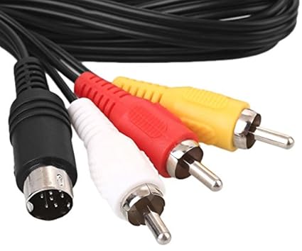 Sega Saturn Audio Video Cable AV TV Cord RCA Connector 6-Feet Composite Plug