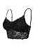 Bozzolo Women's Sheer Floral Lace Cropped Tank Top Bralette Adjustable Strap