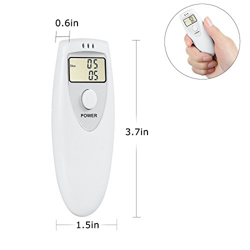 GDbow Breathalyzer Portable Digital Alcohol Tester for Personal Use -White - Thumbnail 4