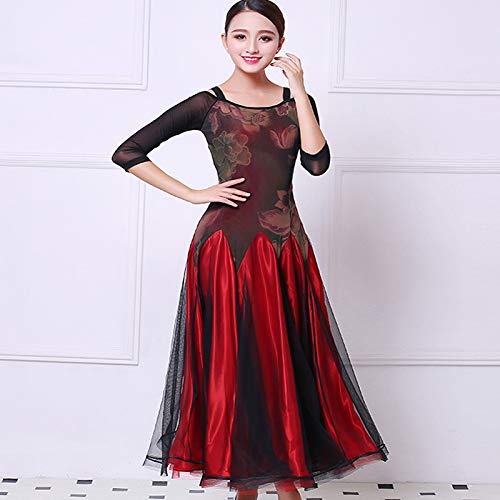 安い購入 Garuda 社交ダンス衣装 レディースダンス優しいデザインワンピース 発表会競技ドレス ダンスワンピース 3色選択 B07ntg17jx Small 花柄 花柄 Small 新品本物 Www Cofipe Com Br