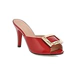 BalaMasa Womens Fashion Cone-Shape Heel Peep-Toe