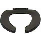 Centoco Black Toilet Seat Elongated, Toilet Seat Cover, Open Front No Cover, Heavy Duty Commercial, Plastic, Made in the USA,