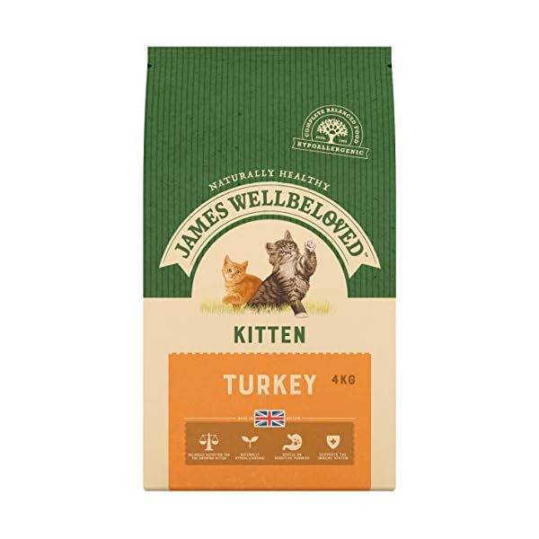 James Wellbeloved Complete Dry Kitten Cat Food Turkey and Rice, 4 kg