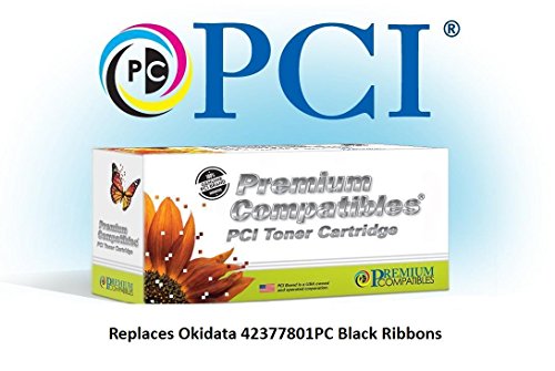 Okidata 42377801 Black Nylon ribbons 6PK for Okidata Microline, 420 Microline, 421 Microline, 490 Microline, 491 in Retail Packaging - Genuine PCI Brand Replacement for Okidata printers - 42377801PC PCI UPC 845161023266