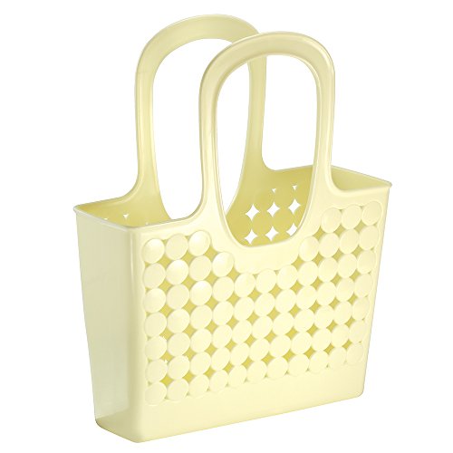InterDesign Orbz Bathroom Shower Tote for Shampoo, Cosmetics, Beauty Products - Medium, Lemon - Thumbnail 4