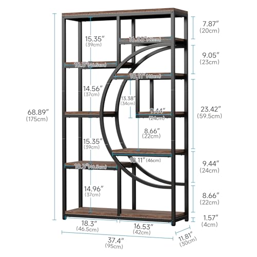MXDESIKU Librero Organizador Minimalista,175 cm Estante de Libros de 8 Niveles,Muebles de Madera,Mueble para Oficina,Dormitorio,Sala de Estar,Invernadero,Cocina