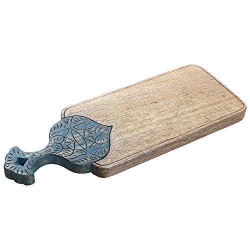 storeindya Decoration Wooden Cutting Chopping Board Hand Carved Flexible Chef Board for Cutting Meat Veggie Bread Crackers Fruits Spices Durable Kitchen Serveware Accessories - Thumbnail 2