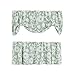 jinchan Tie Up Floral Valances for Kitchen Living Room Linen Textured Window Curtain Rod Pocket Valance Curtains 1 Panel 18 inch Sage