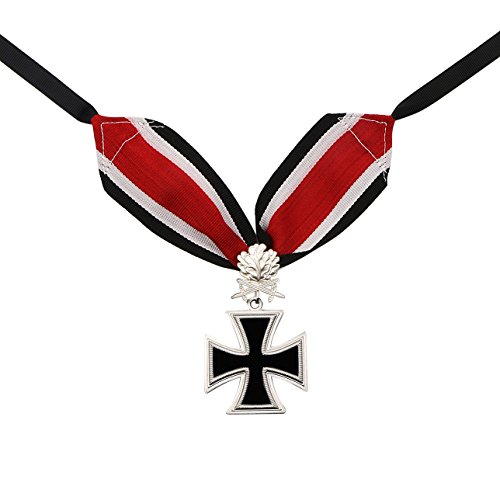 Heerpoint 1957 Veterans Version Reproduction WW2 Knight's Iron Cross Swords Medal Badge With Ribbon