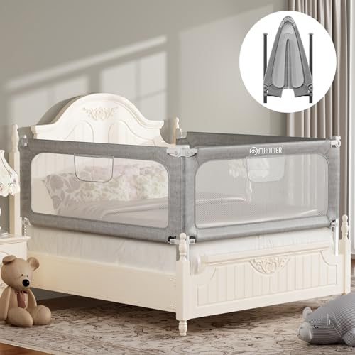 MHOMER Bed Rail for Toddlers, 2 Minutes Quick Assembly Foldable Bed