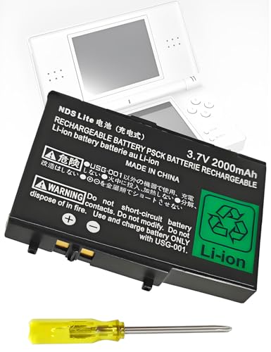 ROYEUEU USG-003 for Nintendo DS Lite Battery - USG-001 Battery Replacement Compatible with Nintendo DS Lite, NDS Lite, DSL, NDSL Game Player 3.7V
