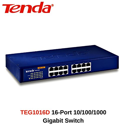 Tenda TEG1016D 16-Port Gigabit Unmanaged 16-Port 10/100/1000 Mbps Ethernet Switch