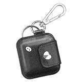 Fintie Case for Tile Mate/Tile Pro/Tile Sport/Tile Style/Cube Pro Key Finder, Vegan Leather Protective Cover for 2020 2018 and All Generations Tile, Black