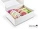 White Bakery Pastry Box With Window - Rigid Thick Kraft Paperboard - Easy Auto Pop-Up Assembly | Perfect for Cookies and Pastries | Set of 12
