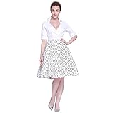 Heroecol Vintage 1950s 50s Dress Style Retro Rockabiily Cocktail Cross V Neck