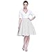 Heroecol Womens Vintage 1950s Dresses Cross V Neck Short Sleeve 50s 60s Splice Style Retro Swing Cotton