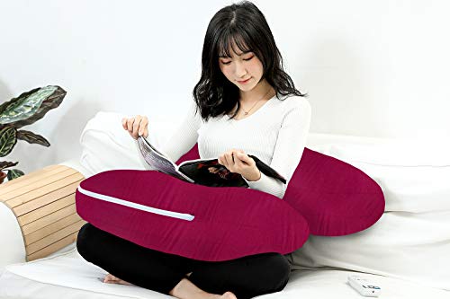 AngQi Pregnancy Body Pillow with Jersey Cover, L Shaped Full Body Pillow for Pregnant Women - Thumbnail 5