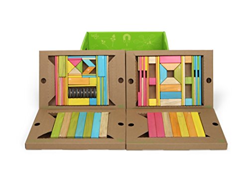 90 Piece Tegu Classroom Magnetic Wooden Block Set, Tints