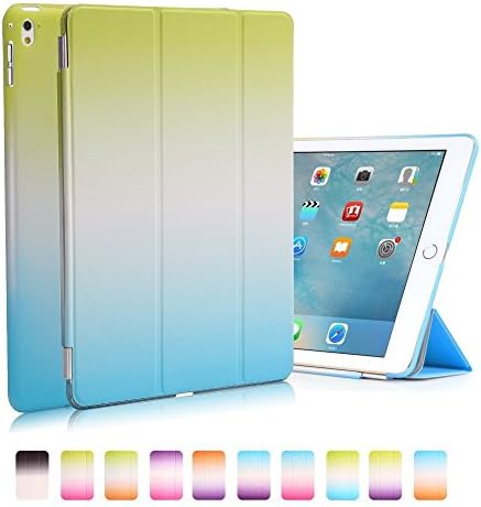 iPad Pro 9.7 Case – Segro Ultra Slim Detachable Stand Smart Case with Translucent Frosted Back Cover Supports Auto Wake / Sleep For iPad Pro 9.7 Inch 2016 Release Tablet, Green/Blue
