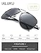 IALUKU Polarized Sunglasses Metal Frame Pilot Glasses Men Women (Silver/Black, 58)