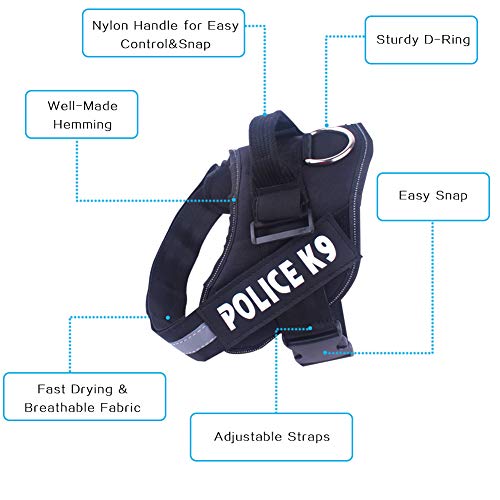 Dog Harness and Dog Leash Set No Pull Pet Harness Adjustable Vest Harness Dog Leash Puppy Harness Night-light Dog Pet Harness with Soft Mesh Nylon Dog Chest Harness for Small Medium Large Dogs Cat (L) - Thumbnail 4