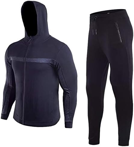 Men's Sport Tracksuit Winter, Jiayit Mens Fitness Long Sleeves Bodybuilding Zipper Tight-Drying Top Pants Tracksuit