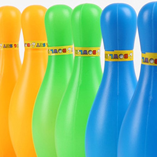 Kids Bowling Play Set, Plastic Ball Toy Gifts, Educational, Early Development, Sport, Indoor Toys, 10 Pins and 2 Balls for Ages 2, 3, 4, 5 Year Olds Children, Toddlers, Boys, Girls (M - 5.5INCH)
