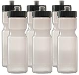 50 Strong Sports Squeeze Water Bottles - Set of 6 - Team Pack – 22 oz. BPA Free Bottle Easy Open Push/Pull Cap – Made in USA - Multiple Colors Available