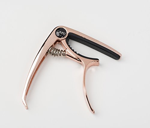 ZEALUX Multifunctional Guitar Capo for Guitars, Ukulele, Banjo, Mandolin, Bass. Ultra Lightweight Aluminum Metal for 4 & 6 & 12 String Instruments - Premium Accessories (Rose Gold)