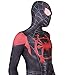 MYanimec Unisex Lycra Spandex Halloween New into The Spider Verse Miles Morales Cosplay Costumes Adult/Kids 3D Style (Adult-M) Black