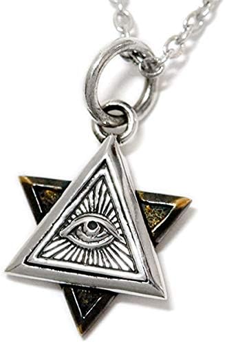 Amazon ダビデスター 星 プロビデンスの目 フリーメイソン 秘密結社 ピラミッド 真鍮 シルバー 925 銀 メンズ ペンダント ネックレス ジュエリー 通販