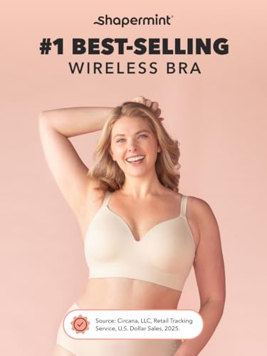 SHAPERMINT Bras for Women - Full Coverage Wireless Bra, Plus Size Support Bra No Underwire, Comfortable Lift Bras