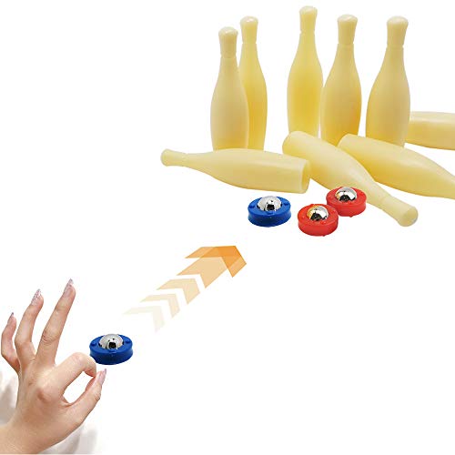 KETIEE Desktop Bowling Game Table Shuffleboard Rollers Bowling Pins Set Mini Bowling Creative Game Toy for Kids Men