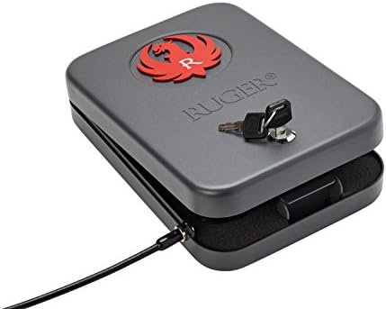 SnapSafe Ruger Keyed Lock Box, X-Large 75210R, Portable Steel Handgun Safe & Case, Measures 10” x 7” x 2”