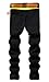 Enrica Men's Zipper Ripped Straight Slim Moto Biker Jeans