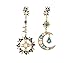KUPOO Romantic Attractive Special Opal Sun and Moon Metal Earrings Drop Earring for Woman