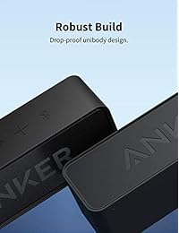 Anker SoundCore Altavoz Bluetooth con 24 horas de tiempo de reproducción, alcance Bluetooth de 66 pies y micrófono integrado, altavoz inalámbrico portátil de doble controlador con baja distorsión armónica y sonido superior   azul Negro