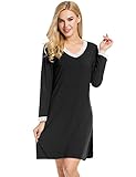 Ekouaer Women's Nightshirts Viscose Chemises Slip Long Nightgown Sleepwear S-XXL