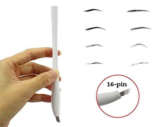 Xiaoyu 5PCS Disposable Microblading Manual Pen with Needle Semi-permanent Makeup, F16 Needles