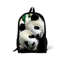 INSTANTARTS Cute Panda Kid School Backpack Boy Girl Daypack Boogbag Black White