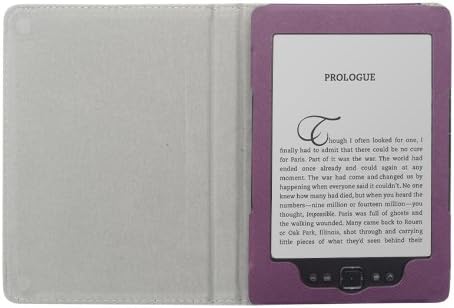 iShoppingdeals - for Amazon Kindle 4 4th Generation PU Leather Folio Cover Case, Purple