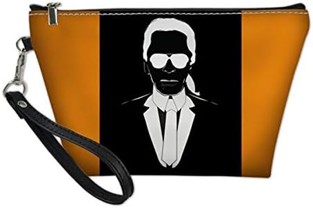 MENGQIZHUANGDAI Multifunction Fashion Women's PU Leather Cosmetics Bags Karl Lagerfelds Prints Pattern Travel Make Up Bags Girls Toiletry Pouch Kits (Color : CDGX452Z8)