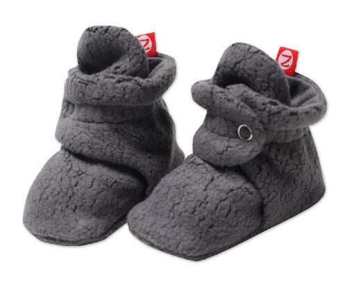 Zutano Unisex Baby Cozie Fleece Bootie, Gray, 6 Months