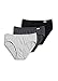 Jockey Women's Underwear Elance Bikini - 3 Pack, Grey Heather/Charcoal Heather/Black, 7