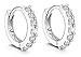 Women Jewelry 925 Round Hoop Earrings Diamond Rhinestones Sterling Silver Earrings Studs Set